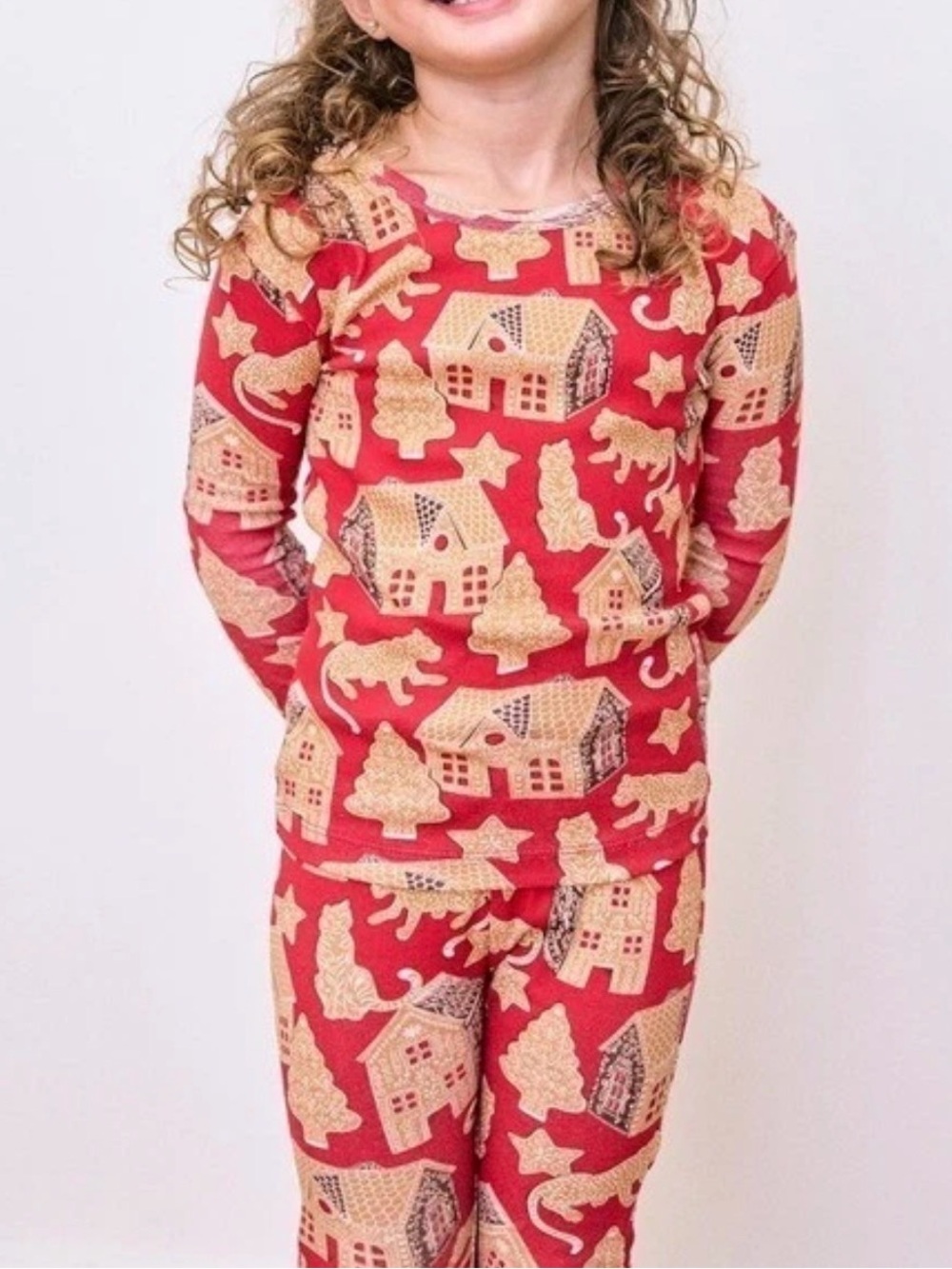 Printfresh Gingerbread Party Kids Snug Fit PJs Ruby - Size 8